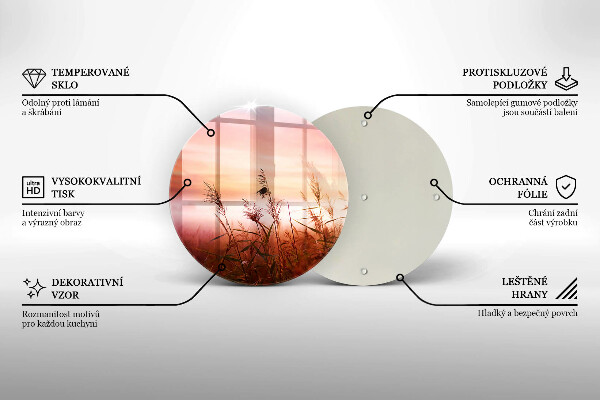 Skärbräda glas unik Landskap av gräsfält