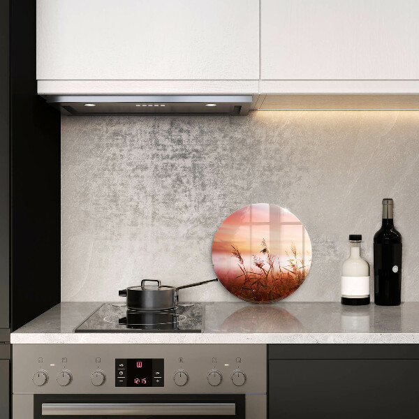 Skärbräda glas unik Landskap av gräsfält