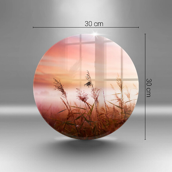 Skärbräda glas unik Landskap av gräsfält