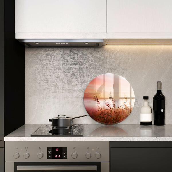 Skärbräda glas unik Landskap av gräsfält