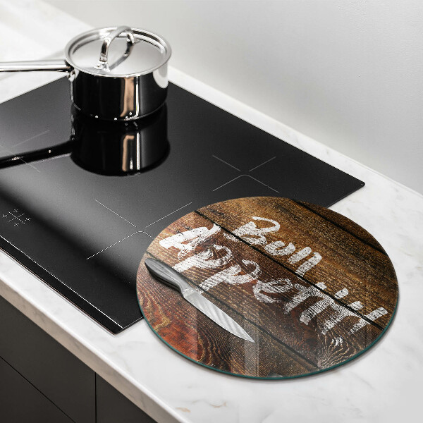 Skärbräda glas unik Bon Appetit inskriptionstavlor