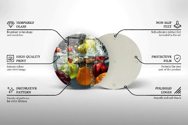 Skärbräda glas unik Saftig frukt i vatten