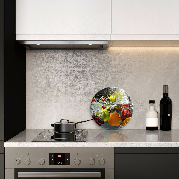 Skärbräda glas unik Saftig frukt i vatten