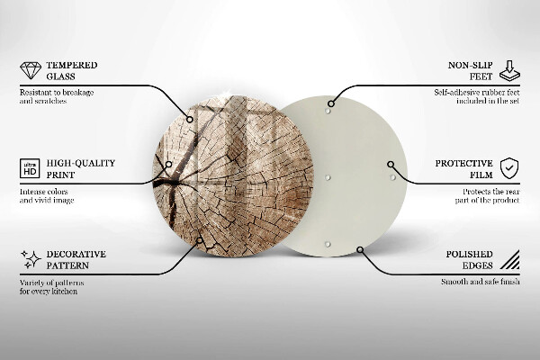 Skärbräda glas unik Tvärsnitt av ett träd