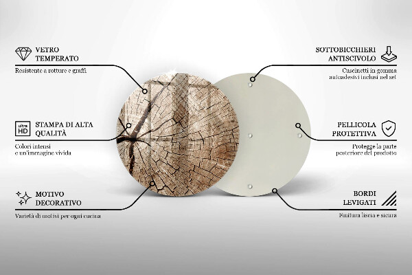 Skärbräda glas unik Tvärsnitt av ett träd