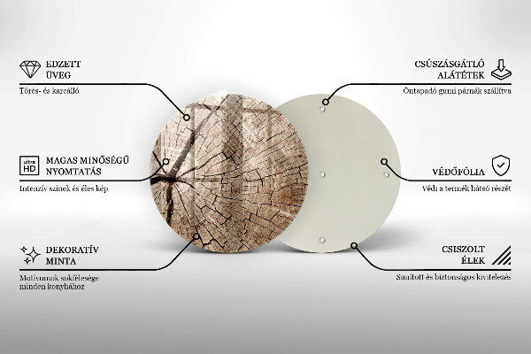 Skärbräda glas unik Tvärsnitt av ett träd