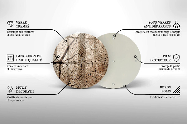 Skärbräda glas unik Tvärsnitt av ett träd