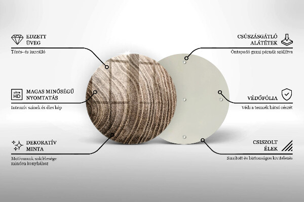 Skärbräda glas unik Träringar