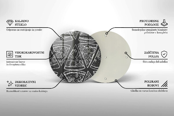 Skärbräda glas unik Pizza illustration
