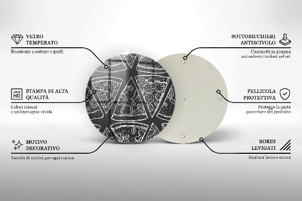 Skärbräda glas unik Pizza illustration