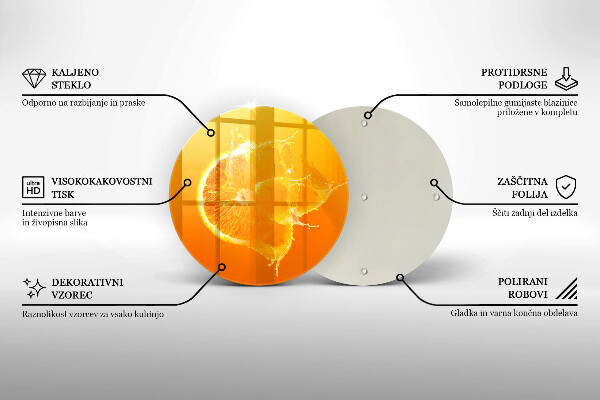 Skärbräda glas unik Saftig orange frukt