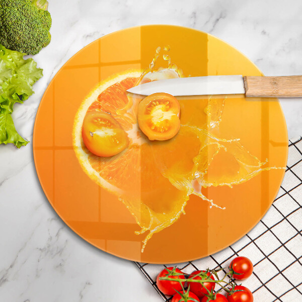 Skärbräda glas unik Saftig orange frukt