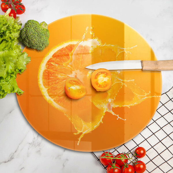 Skärbräda glas unik Saftig orange frukt