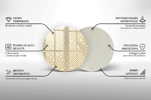 Skärbräda glas unik Geometriska linjer