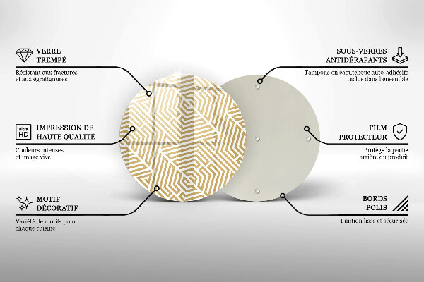 Skärbräda glas unik Geometriska linjer
