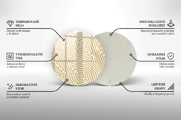 Skärbräda glas unik Geometriska linjer