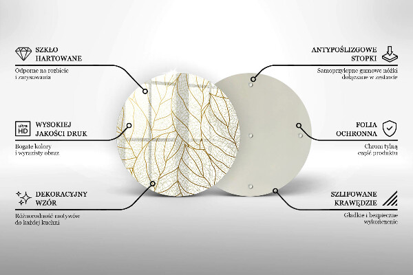 Skärbräda glas unik Line-art lövmönster