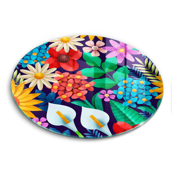 Skärbräda glas unik Blommor äng illustration