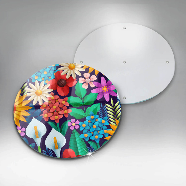 Skärbräda glas unik Blommor äng illustration