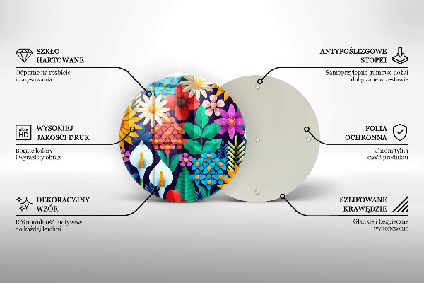Skärbräda glas unik Blommor äng illustration