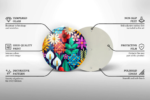 Skärbräda glas unik Blommor äng illustration