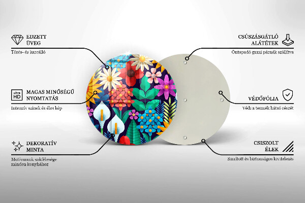 Skärbräda glas unik Blommor äng illustration