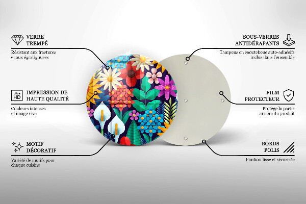 Skärbräda glas unik Blommor äng illustration