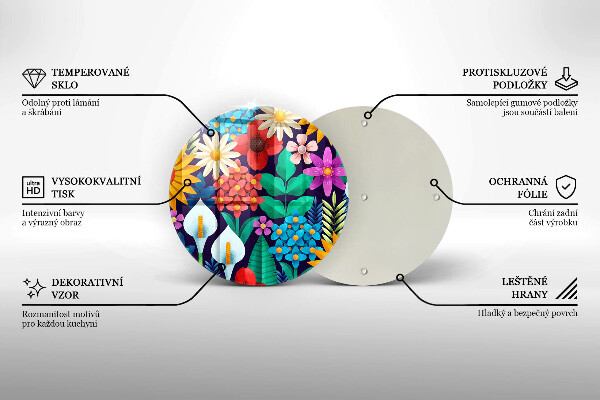 Skärbräda glas unik Blommor äng illustration