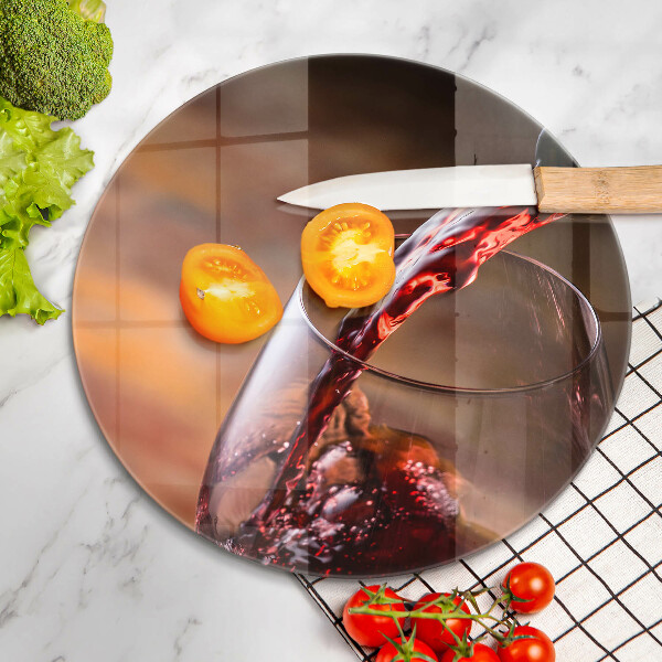 Skärbräda glas unik Rött vin och ett glas