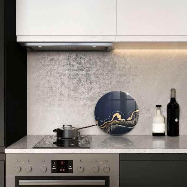 Skärbräda glas unik Abstrakta gyllene linjer