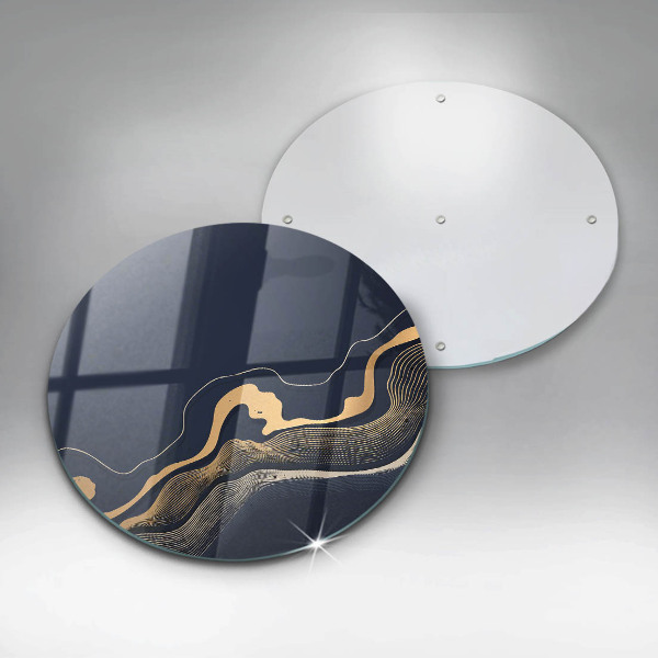 Skärbräda glas unik Abstrakta gyllene linjer