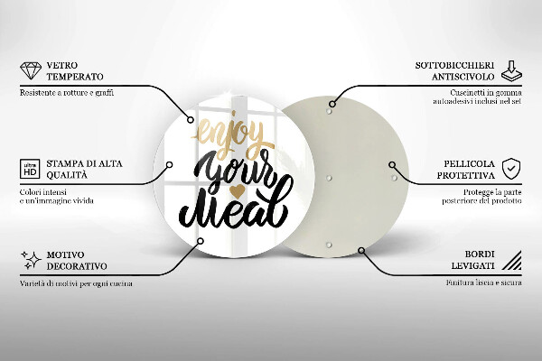 Skärbräda glas unik Inskription Njut av din måltid