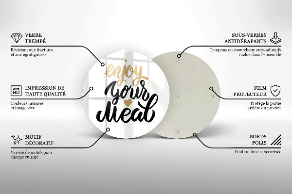 Skärbräda glas unik Inskription Njut av din måltid