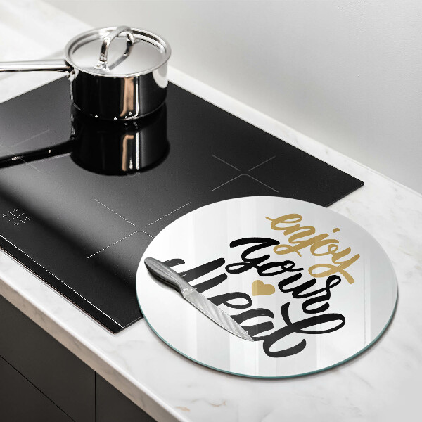 Skärbräda glas unik Inskription Njut av din måltid