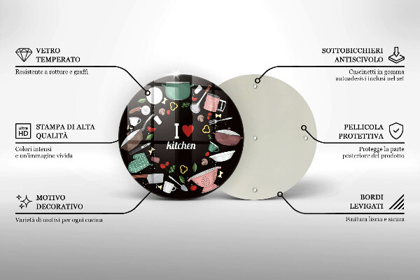 Skärbräda glas unik Illustration Jag älskar kök
