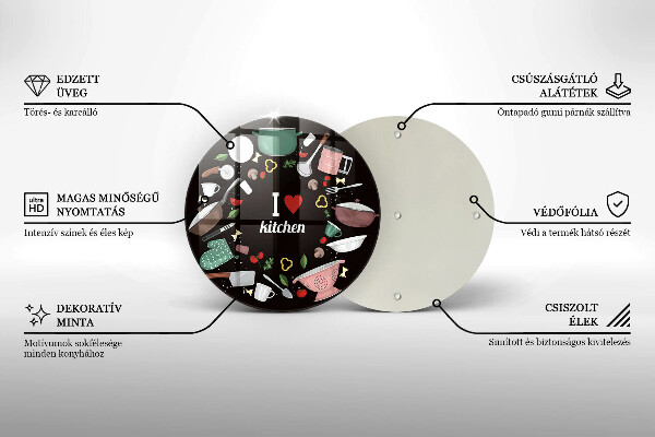 Skärbräda glas unik Illustration Jag älskar kök