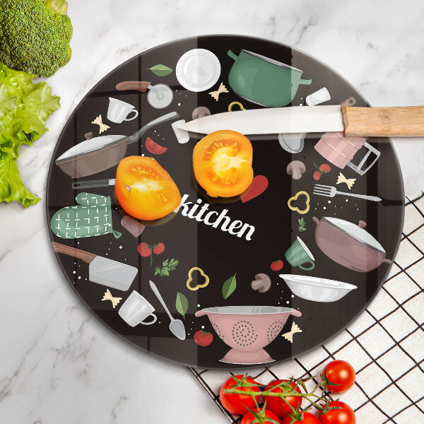 Skärbräda glas unik Illustration Jag älskar kök