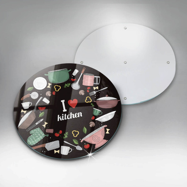 Skärbräda glas unik Illustration Jag älskar kök