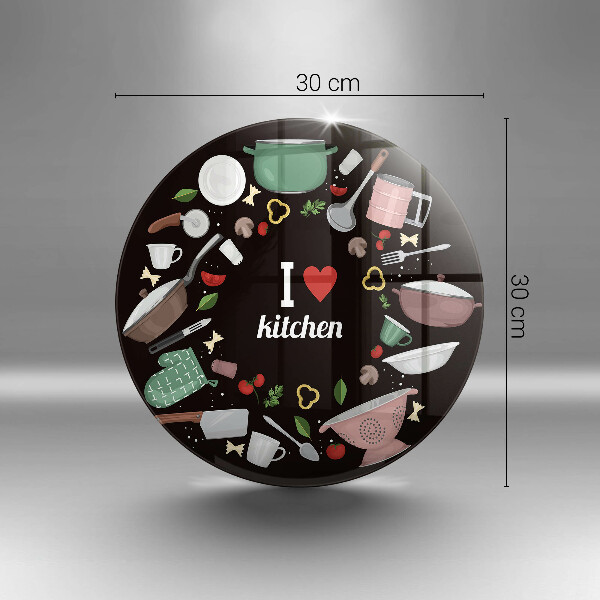 Skärbräda glas unik Illustration Jag älskar kök