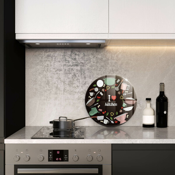 Skärbräda glas unik Illustration Jag älskar kök