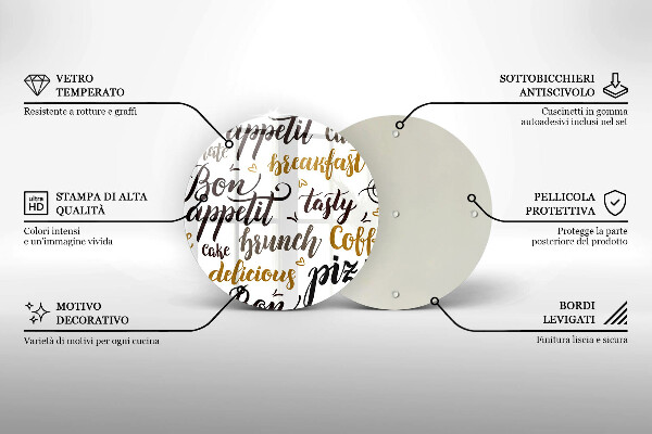 Skärbräda glas unik God aptit undertexter