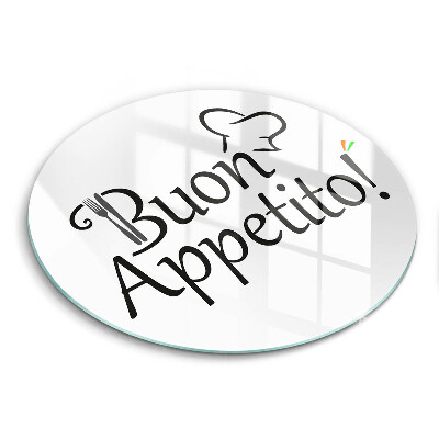 Skärbräda glas unik Inskriptionen Buon Appetito!