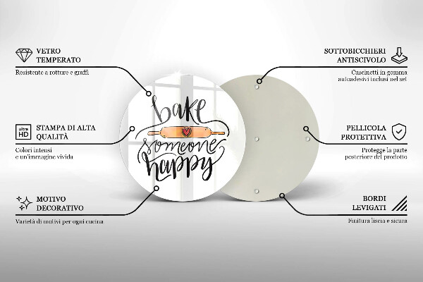 Skärbräda glas unik Baka någon glad