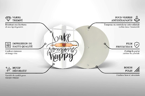 Skärbräda glas unik Baka någon glad