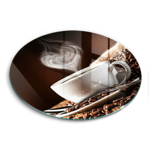 Skärbräda glas unik Kaffe och en kopp