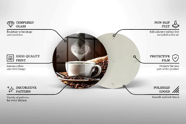 Skärbräda glas unik Kaffe och en kopp