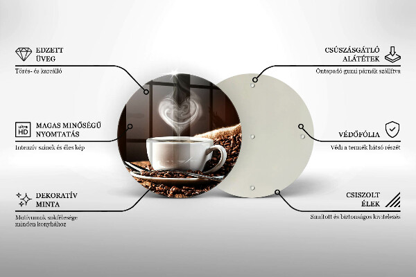 Skärbräda glas unik Kaffe och en kopp