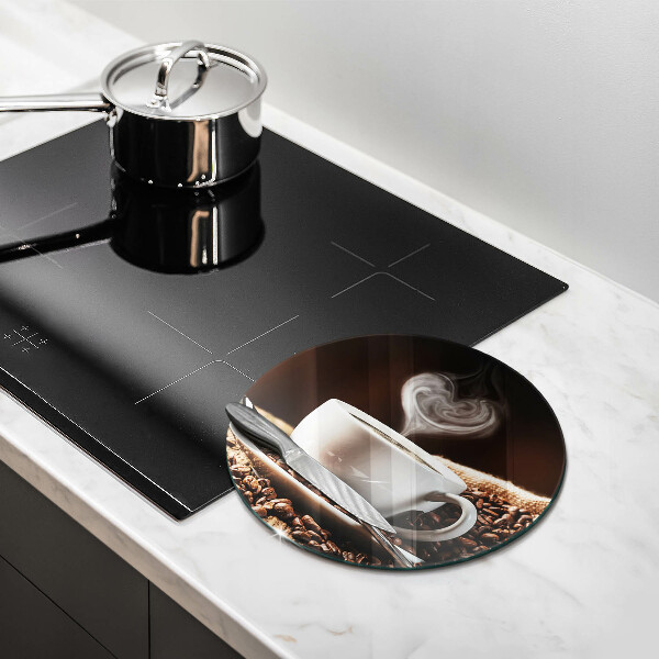 Skärbräda glas unik Kaffe och en kopp