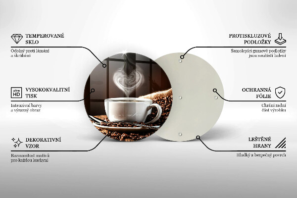 Skärbräda glas unik Kaffe och en kopp