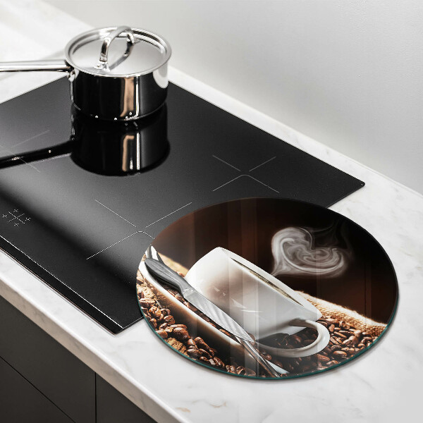 Skärbräda glas unik Kaffe och en kopp